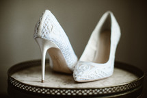 white high heels shoes 