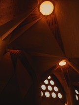 pot lights in a church 
