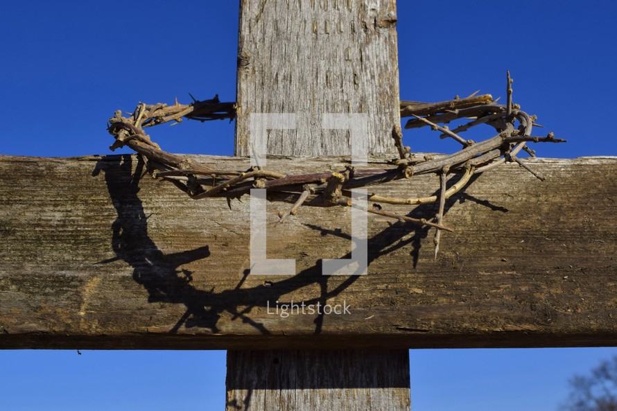 crown of thorns on a cross 