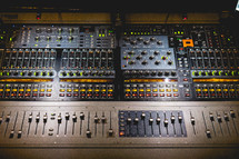 Sound board for a large worship service.