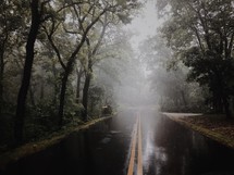 wet rural road 