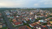 Aerial view over suburbs residencial houses of metropolitan cityscape of Porto Alegre, Brazil
