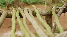 wood tied together in Uganda 
