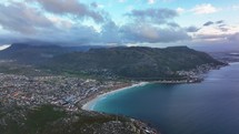 South African drone aerial over  Fish Hoek Simon's Town rugged reef coast