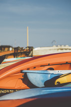 canoes on a beach 
