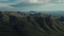 Aerial of a scenic mountain landscape in the desert