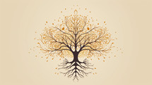 Tree of life with brown background