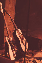 guitars on a stage 
