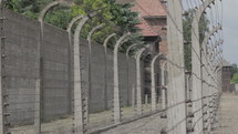 Extermination Nazi Camp - electric fence. 