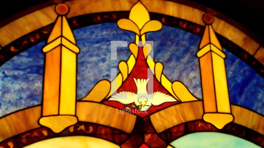 Holy Spirit Dove stained glass window 