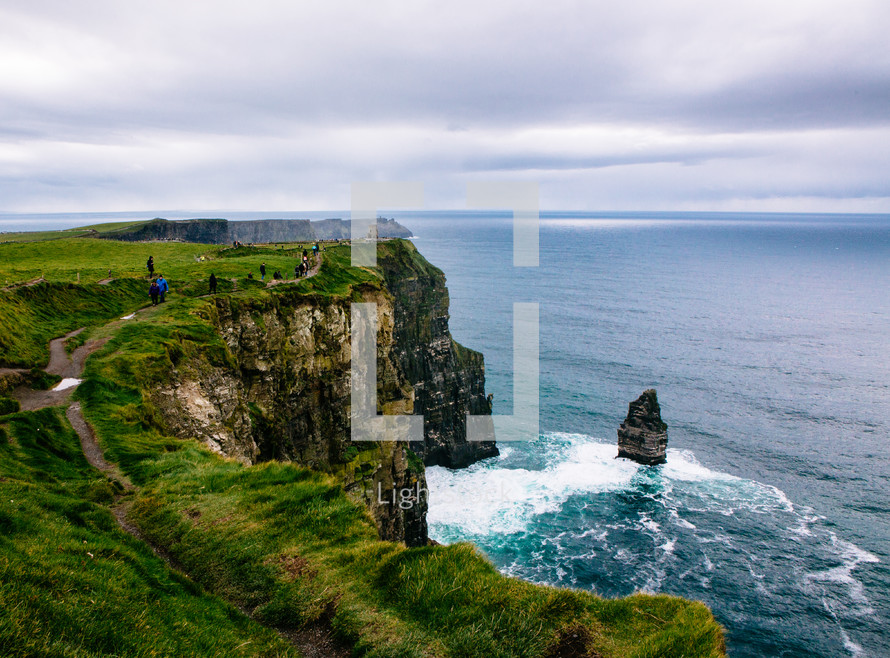 hiking along the cliffs of Moher 