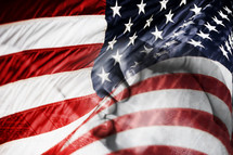 American Flag with Praying Hands - Blended Image