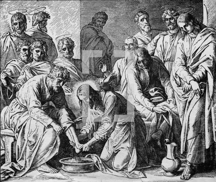 Jesus washing the disciples' feet, John 13: 5-11