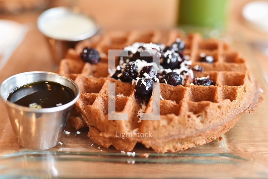 blueberries and waffles 