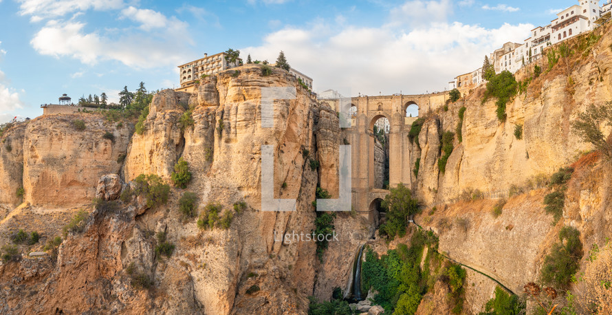 panoramic View of the New Bridge of Ronda, Andalusia, Spain