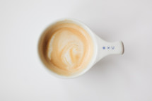 latte in a mug 