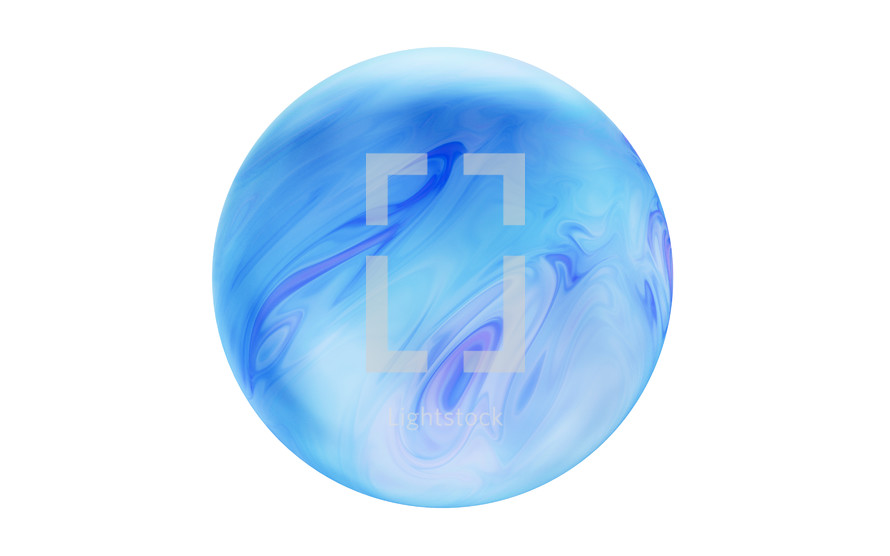 Flowing glossy pattern glass ball, 3d rendering.