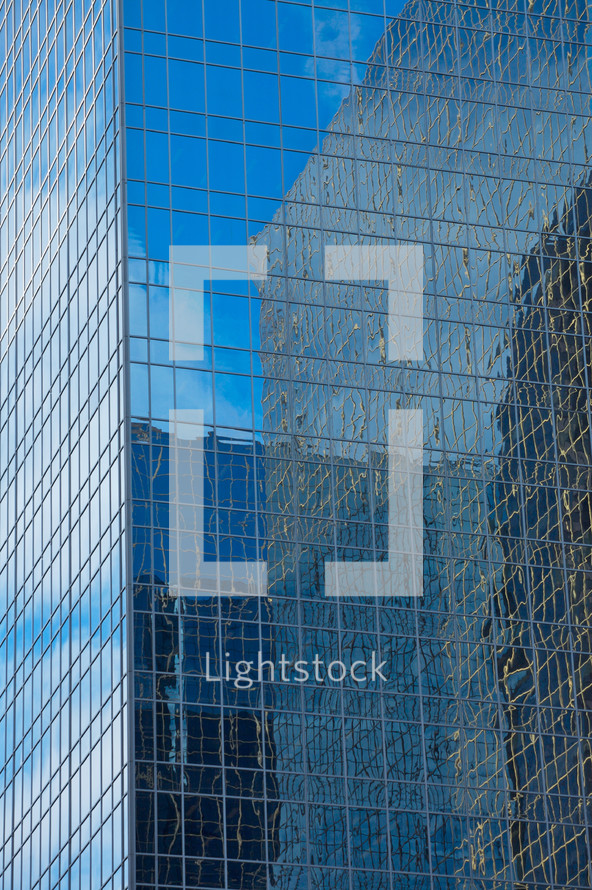office tower window reflections