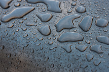 water droplets on metal 