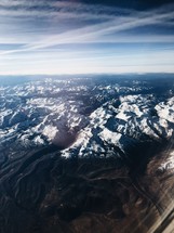 aerial view over the Alps 