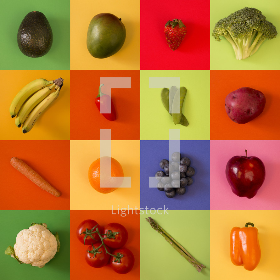 fruits and vegetables pattern background 
