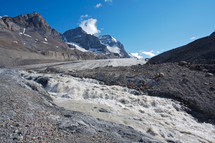 Glacier with ice melt
