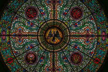 Round stained glass window 