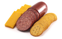 sausage, cheese, and crackers 