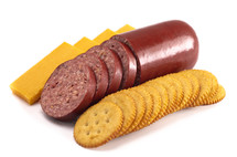 sausage, cheese, and crackers 