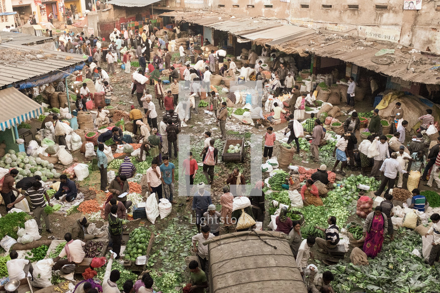 crowded outdoor market 