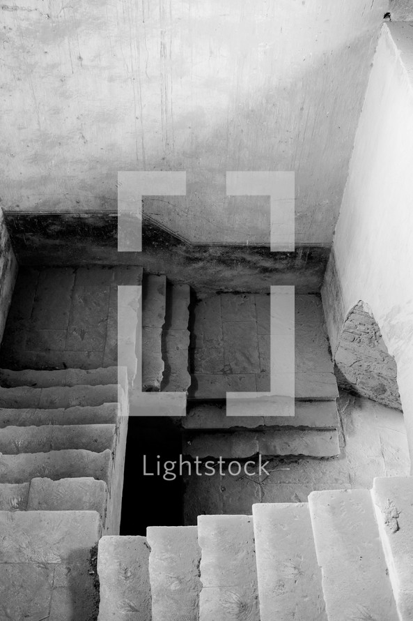 concrete steps in a stairway 