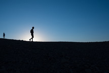 silhouette of a hiker 
