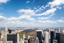 Central Park and New York city skyline 