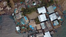 aerial drone flight over the Philippines - fishing village 