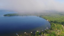 Aerial cinematic drone of Michigan Lake