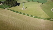 Aerial Pan from Fields in Enniskerry to Coast in Bray and Shankill, County Dublin, Ireland