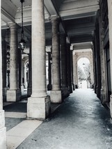 corridor and columns in Paris 