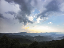 clouds over the Blue Ridge Mountains 