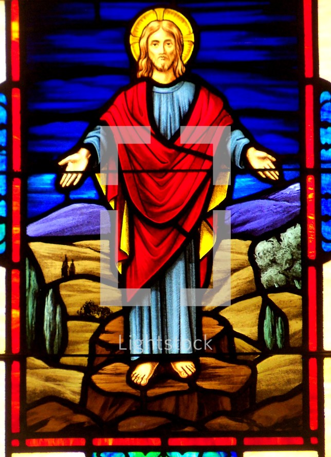 resurrection of Jesus stained glass window 