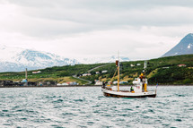 boat on the water in Iceland 