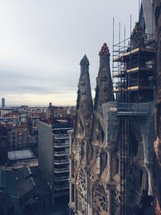scaffolding on an ancient cathedral 