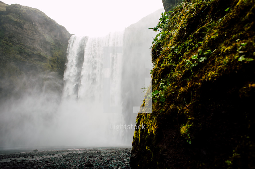 mist from a waterfall in Iceland 