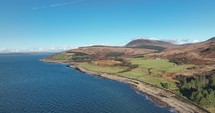 Drone footage of the Isle of Arran coastline in Scotland.
