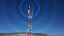 Radio Tower Waves animated drone footage