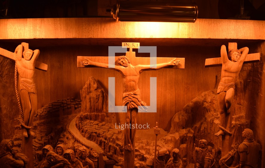the Crucifixion wooden sculpture 