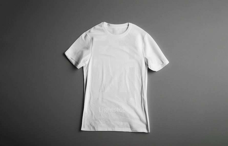 Blank white T-shirt on a Grey Background