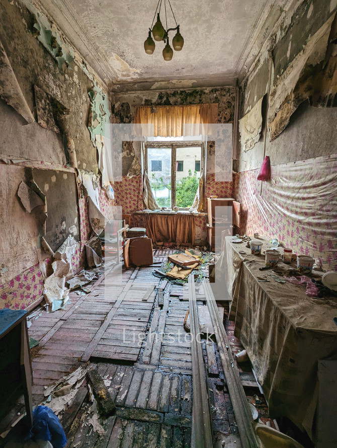 Room in the abandoned building