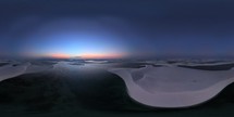 360 aerial photo taken with drone of Lagoa Por do Sol in the Lençóis Maranhenses National Park on north coast of Brazil