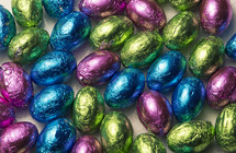 metallic foil wrapped chocolate eggs 