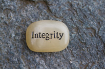 word Integrity on a stone 